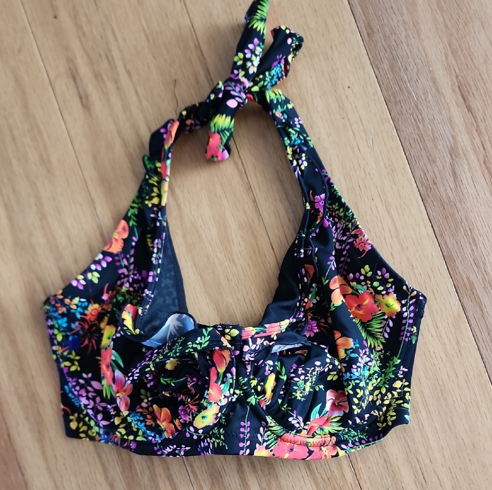 Vibrant Floral Bikini Top